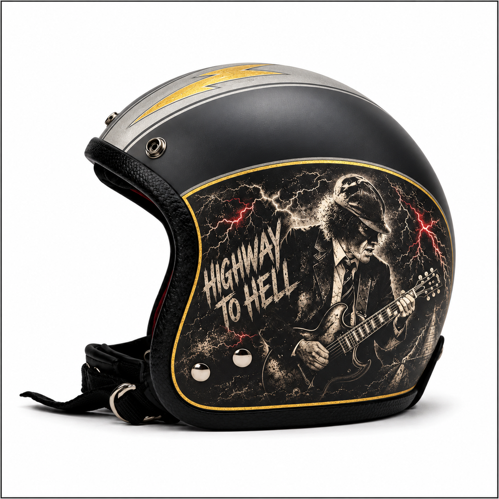 Capacete Artístico AC/DC Hells Bells - Recreativo | SimonKustom
