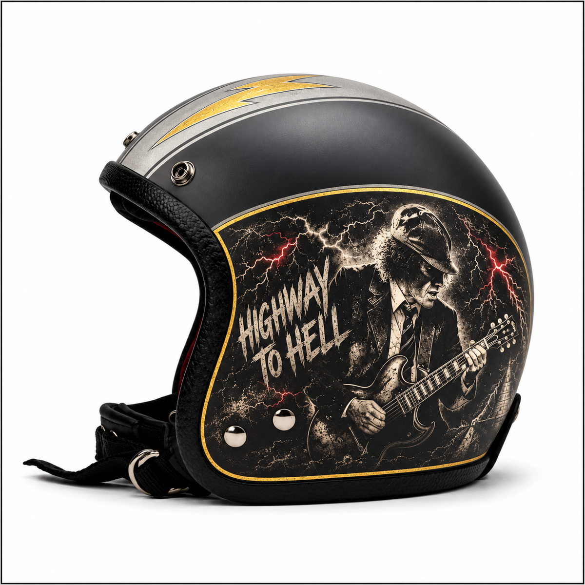 Capacete Artístico AC/DC Hells Bells - Recreativo | SimonKustom
