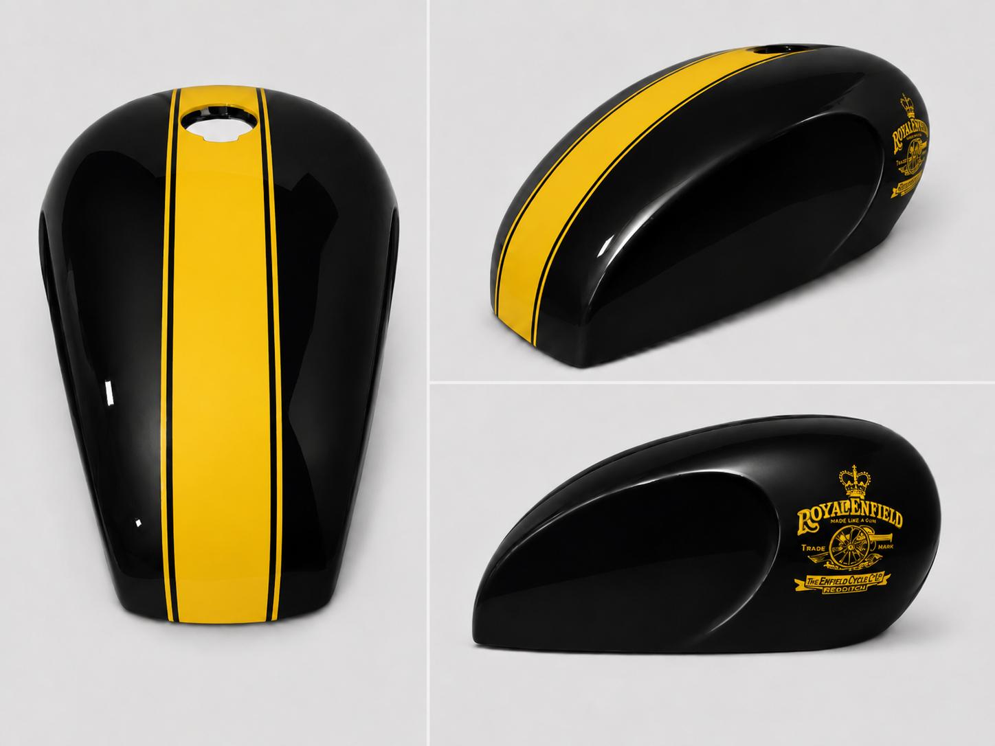 YELLOW BLACK STRIPE | Tank Cover Vintage Racing