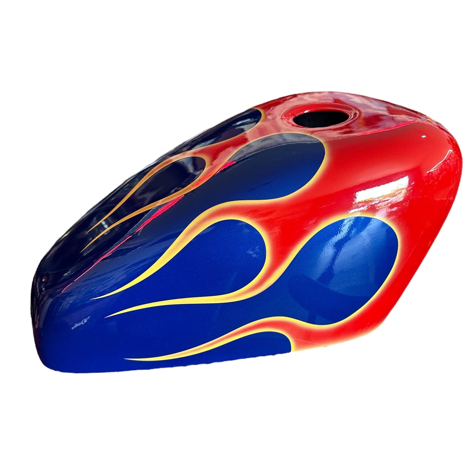 Over Blue | Tank Cover SimonKustom – Pintura Custom Azul Artesanal