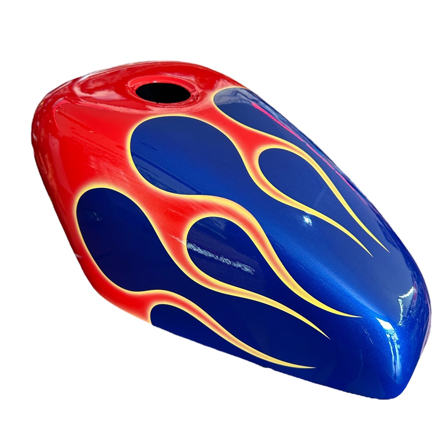 Over Blue | Tank Cover SimonKustom – Pintura Custom Azul Artesanal
