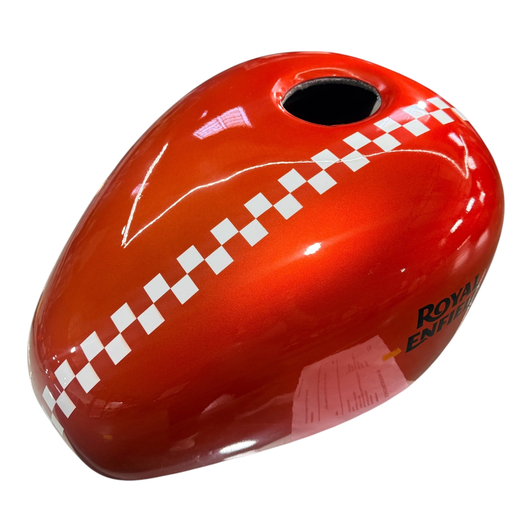 CANDY ORANGE RACING — Candy Orange & White Stripe | Tank Cover Royal Enfield | SimonKustom