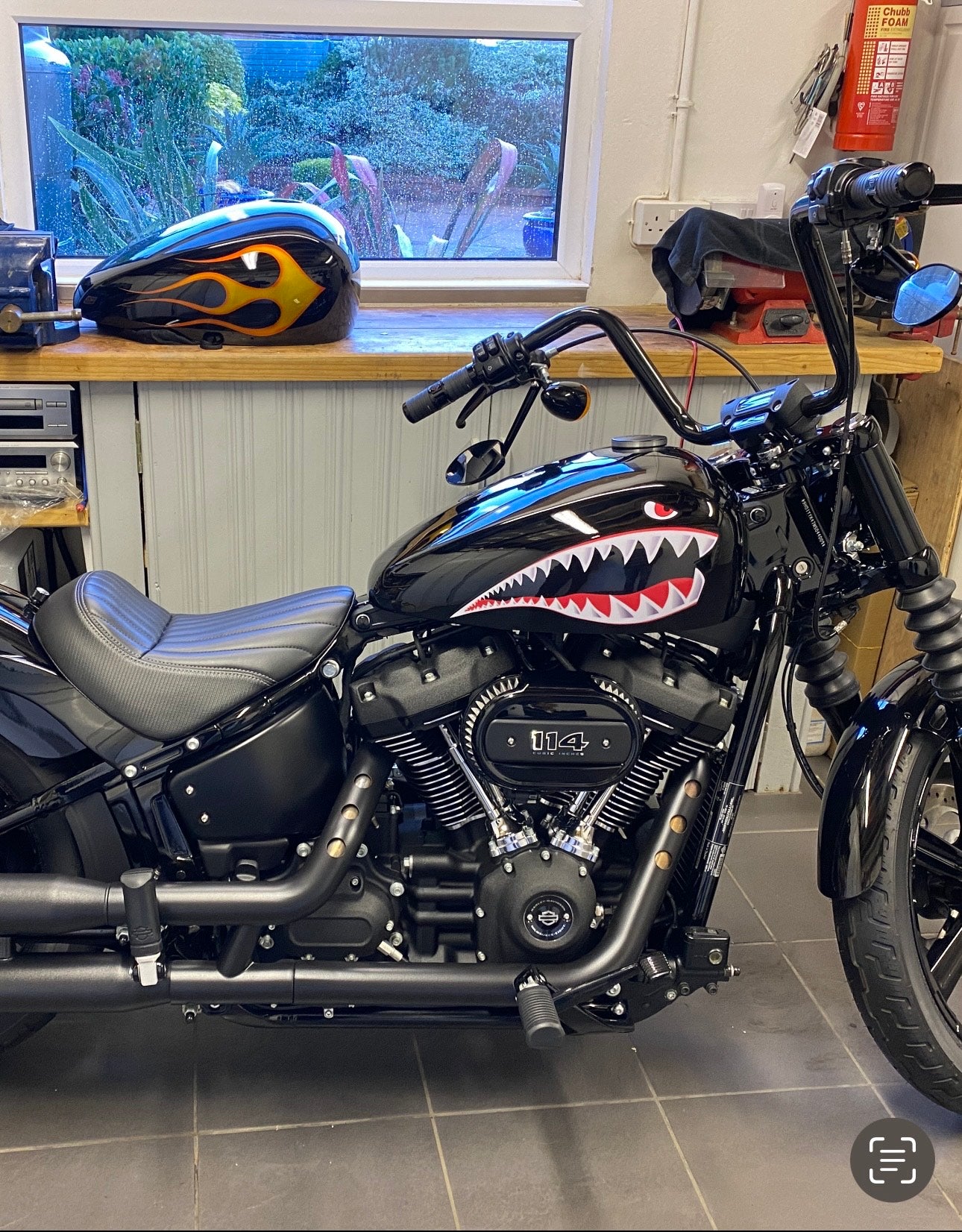 Custom SHARK MOUTH Gas Tank Cover | Handmade Fiberglass Tank Protector | SimonKustom