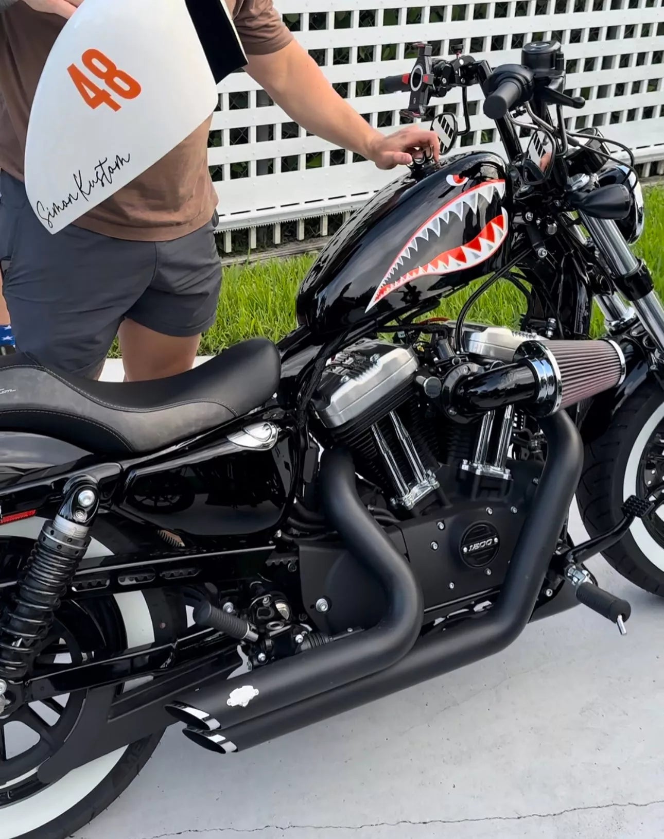 Custom SHARK MOUTH Gas Tank Cover | Handmade Fiberglass Tank Protector | SimonKustom